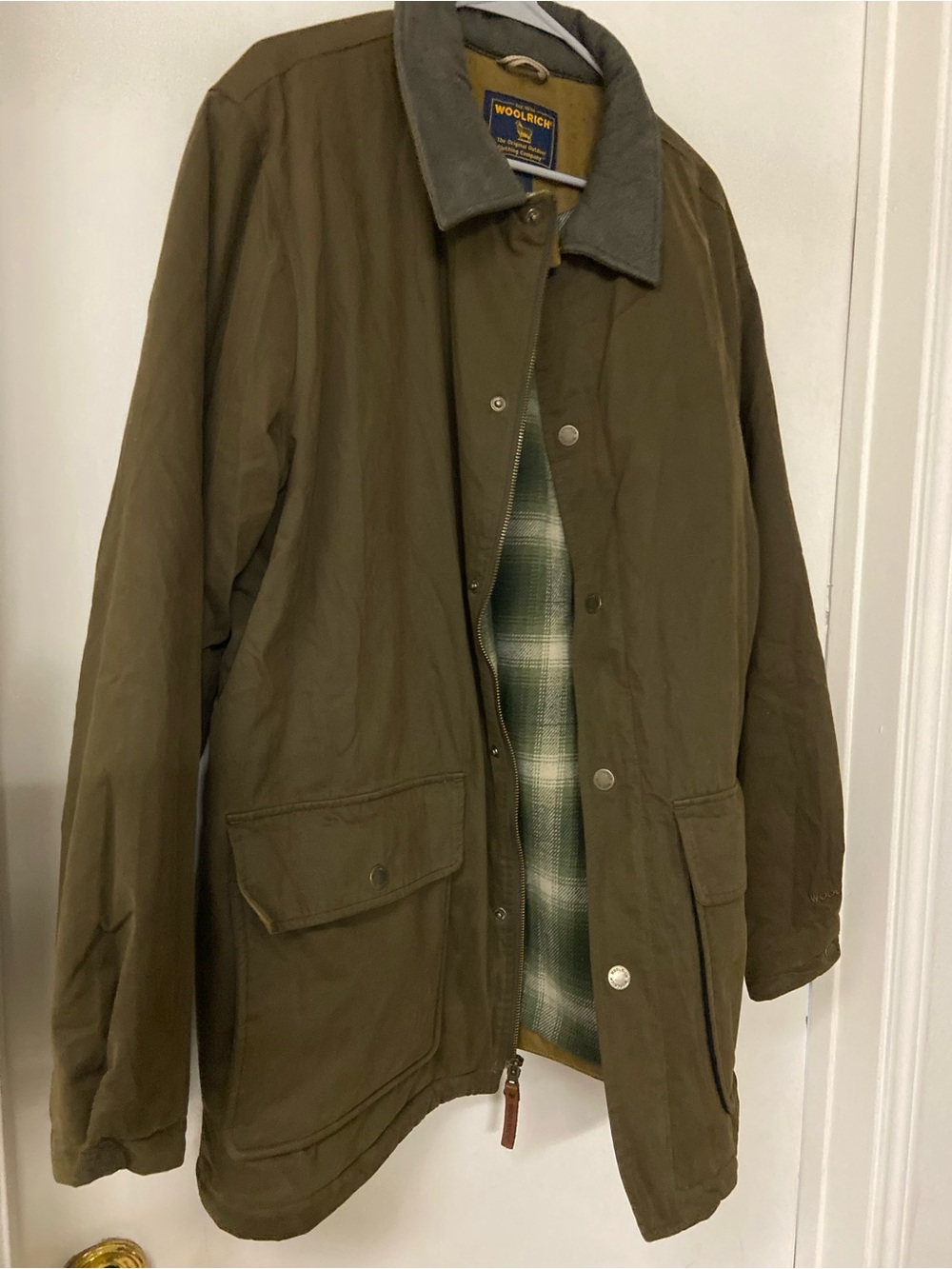 Woolrich 12210 Loden Jacket Men’s L Green Canvas Field Hunting Barn Chore Coat